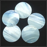 5pcs Mother Of Pearl Shell Pendants Round Shape Women Jewelry