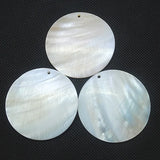 5pcs Mother Of Pearl Shell Pendants Round Shape Women Jewelry