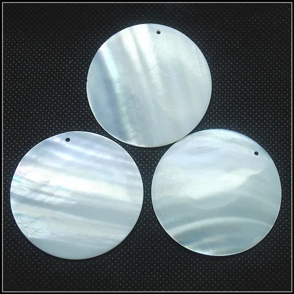 5pcs Mother Of Pearl Shell Pendants Round Shape Women Jewelry