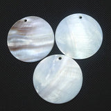 5pcs Mother Of Pearl Shell Pendants Round Shape Women Jewelry