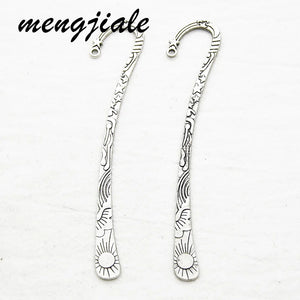 5pcs Antique Silver Bookmark Charms for DIY Jewelry Making