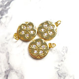 Star Pattern Round Pendant Jewelry with High Micro Pave CZ for Women