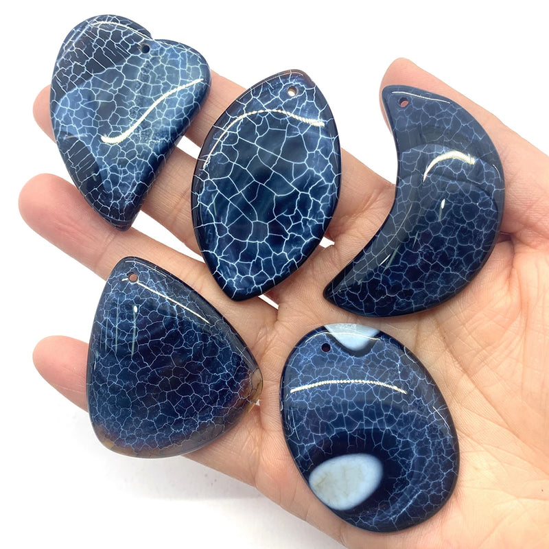 5pcs Agate Necklace Pendant Drop Shape Crystal Charm DIY Earring