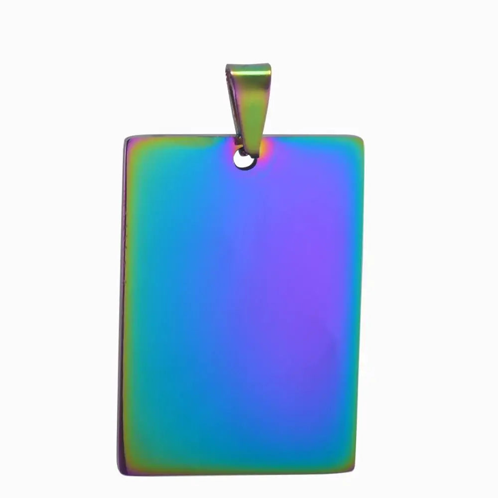 5pcs Unisex Stainless Steel ID Dog Tags Pendant Necklace Jewelry 28*40mm