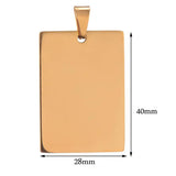 5pcs Unisex Stainless Steel ID Dog Tags Pendant Necklace Jewelry 28*40mm