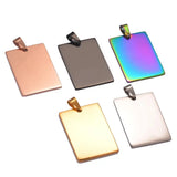 5pcs Unisex Stainless Steel ID Dog Tags Pendant Necklace Jewelry 28*40mm