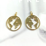 5pcs Round Copper Map Plated Pendant Charms Jewelry For Men Women Couple