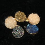 5pcs Women Druzy Stone Pendants Dyed Rainbow Geode Drusy Pendant Quartz Druzy