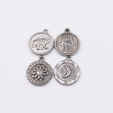 5pcs Stainless Steel Coin Star Charms Pendant DIY Jewelry Making