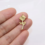 5pcs Wholesale Stainless Steel Rose Flower Charms Pendant