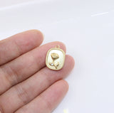 5pcs Stainless Steel Rose Flower Charms Pendant DIY Jewelry