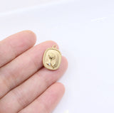 5pcs Stainless Steel Rose Flower Charms Pendant DIY Jewelry
