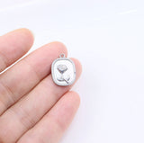 5pcs Stainless Steel Rose Flower Charms Pendant DIY Jewelry