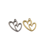 5pcs Stainless Steel High Heart Charms Pendant DIY Necklace Earrings