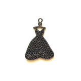 5pcs Dress Charms for Bracelet Necklace, Cubic Zirconia Pendant