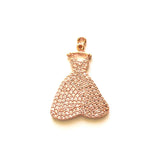 5pcs Dress Charms for Bracelet Necklace, Cubic Zirconia Pendant