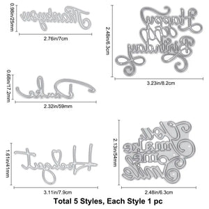 5pcs Word Frame Metal Cutting Dies for Card Making DIY Scrapbooking