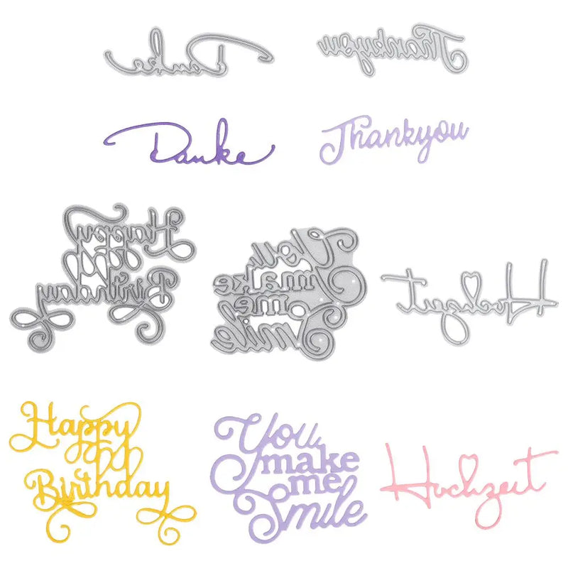 5pcs Word Frame Metal Cutting Dies for Card Making DIY Scrapbooking
