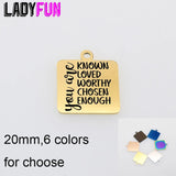 5pcs Steel Message Charms DIY Pendant For Jewelry Making