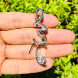 Zirconia Pave Woman High Heel Charm Pendant for Jewelry