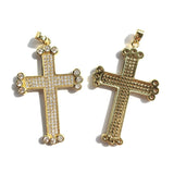Zirconia Pave Cross Charm Gold-Plate Pendant Jewelry Accessory