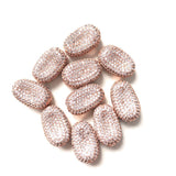 5pcs Zirconia Paved Spacer Beads for Jewelry Bling Gold-Plate Craft