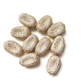 5pcs Zirconia Paved Spacer Beads for Jewelry Bling Gold-Plate Craft