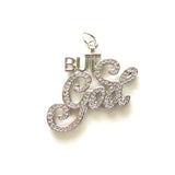 Zirconia Paved But God Letter Charm for Bracelet Necklace