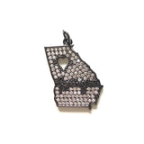 5pcs Zirconia Paved Love Georgia State Map Charms Pendant