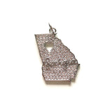 5pcs Zirconia Paved Love Georgia State Map Charms Pendant