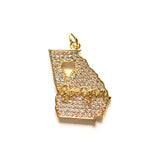 5pcs Zirconia Paved Love Georgia State Map Charms Pendant