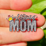 Zirconia Paved Mom Charm Pendant for Mother's Gift Bracelet Necklace