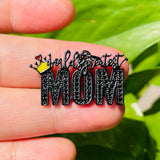Zirconia Paved Mom Charm Pendant for Mother's Gift Bracelet Necklace