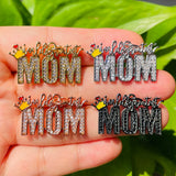 Zirconia Paved Mom Charm Pendant for Mother's Gift Bracelet Necklace