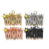 Zirconia Paved Mom Charm Pendant for Mother's Gift Bracelet Necklace