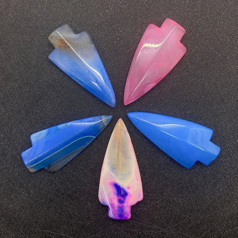 5pcs Agate Bead Powder Irregular Anchor Stone Pendant DIY Making Jewelry