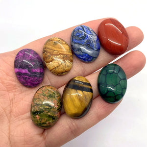 5pcs Tiger Eye Rose Quartz Sodalite Oval Agate Stone Jewelry Accessories