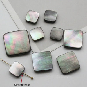 5pcs Natural Shell Straight Hole Square Beads DIY Jewelry
