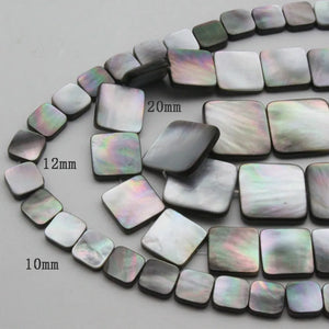 5pcs Natural Shell Straight Hole Square Beads DIY Jewelry