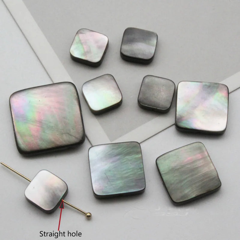 5pcs Natural Shell Straight Hole Square Beads DIY Jewelry