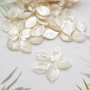 5pcs Natural Mother-of-Pearl Petal Beads for DIY Jewelry Making