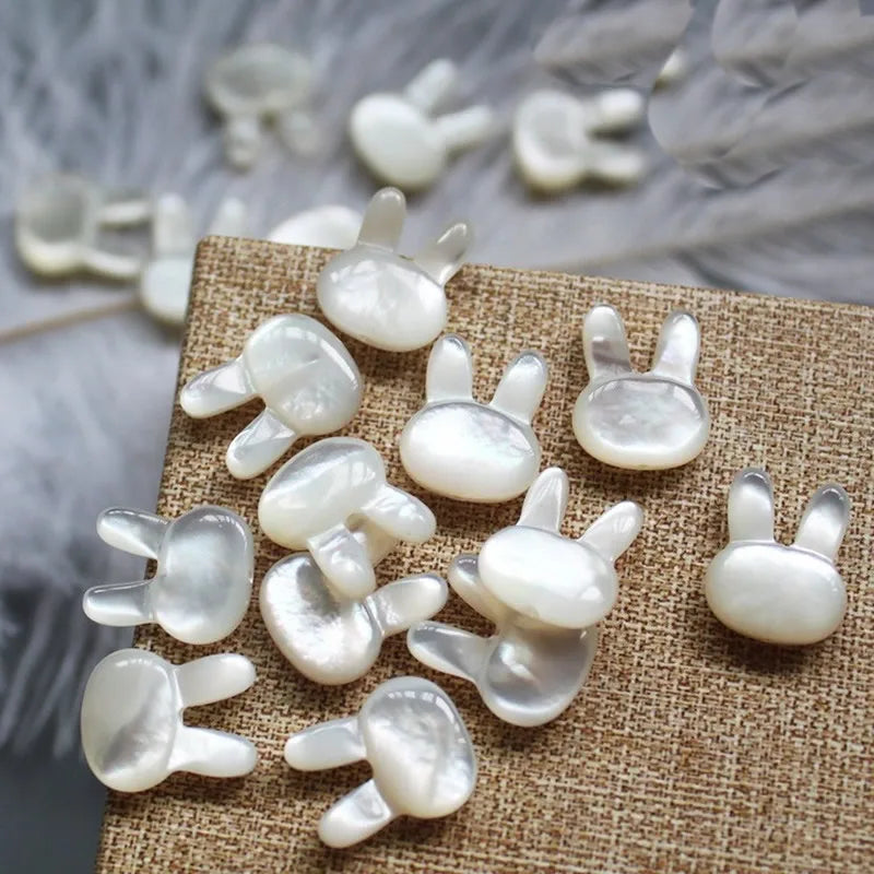 5pcs 10x12mm Mother-of-Pearl Beads Rabbit Head Jewelry Making DIY Necklace