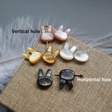 5pcs 10x12mm Mother-of-Pearl Beads Rabbit Head Jewelry Making DIY Necklace