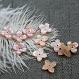 5pcs/bag 12mm Butterfly & Four Petal Flower Shell Beads Pink DIY Jewelry