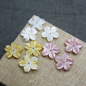 5pcs 15mm Natural Shell Mother-of-Pearl Flower Jewelry Making DIY Set