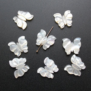 5pcs Natural Shell Butterfly Beads Pink DIY Hair Clip Bracelet Earring