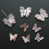 5pcs Natural Shell Butterfly Beads Pink DIY Hair Clip Bracelet Earring