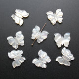 5pcs Natural Shell Butterfly Beads Pink DIY Hair Clip Bracelet Earring