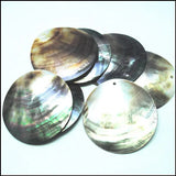 5pcs Lip Shell Round Shape Pendant Seawater Saltwater 30-60mm