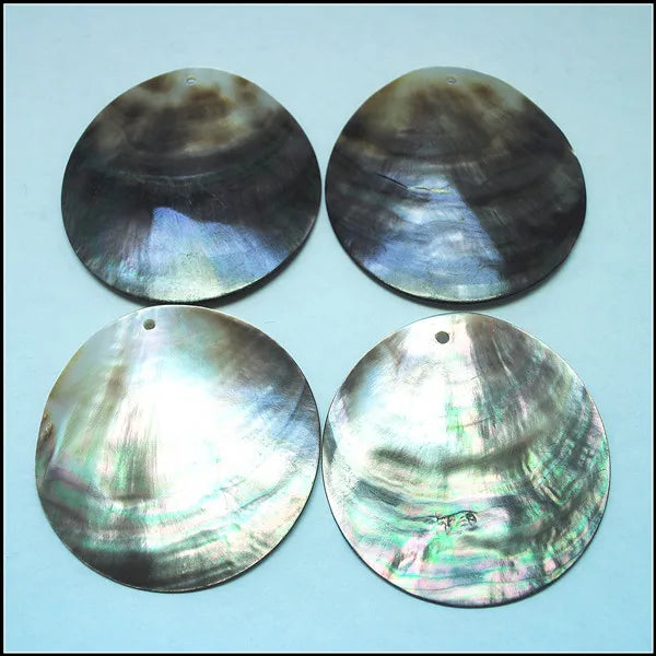 5pcs Lip Shell Round Shape Pendant Seawater Saltwater 30-60mm